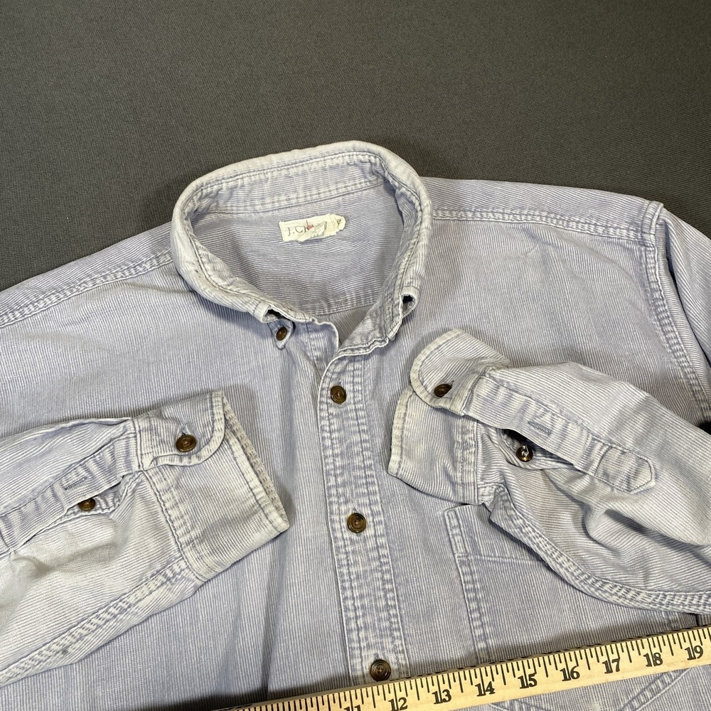 J. Crew Button Down Shirt‎ Blue Pinstripe Long Sleeve Mens XL